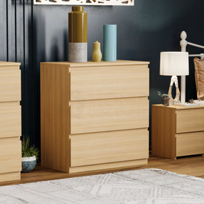 Vida Designs Denver Pine 3 Drawer Chest (H)775mm (W)700mm (D)400mm