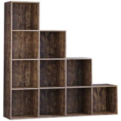 Vida Designs Durham 10 Cube Staircase Storage Unit, Dark Wood