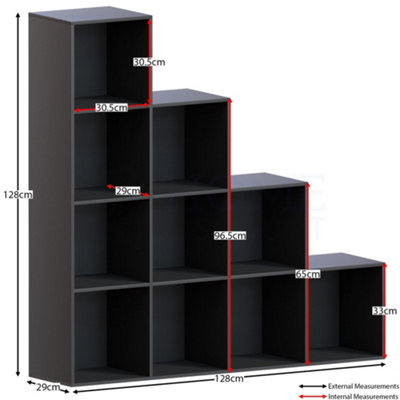 Vida Designs Durham Black 10 Cube Staircase Storage Unit & Set of 5 ...