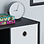 Vida Designs Durham Black 2x2 Cube Storage Unit & Set of 2 White Cube Foldable Storage Baskets
