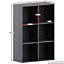 Vida Designs Durham Black 2x3 Cube Storage Unit & Set of 3 White Cube Foldable Storage Baskets