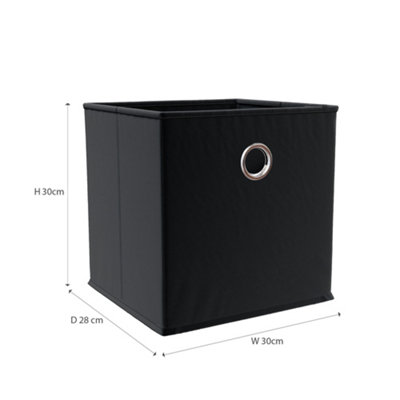 Vida Designs Durham Dark Wood 3x3 Cube Storage Unit & Set of 5