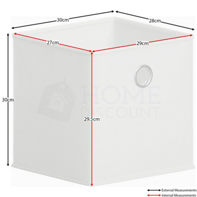 Vida Designs Durham Grey 10 Cube Storage Unit & Set of 5 White Cube Foldable Storage Baskets