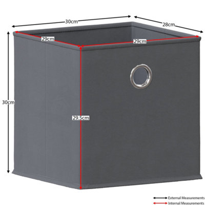 Vida Designs Durham Grey 2x3 Cube Storage Unit & Set of 3 Grey Cube Foldable Storage Baskets