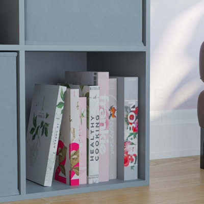 Vida Designs Durham Grey 2x3 Cube Storage Unit & Set of 3 Grey Cube Foldable Storage Baskets