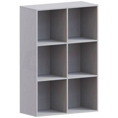 Vida Designs Durham Grey 2x3 Cube Storage Unit & Set of 3 Grey Cube Foldable Storage Baskets