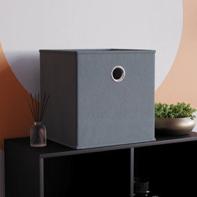 Vida Designs Durham Grey Cube Foldable Storage Basket (H)300mm (W)300mm