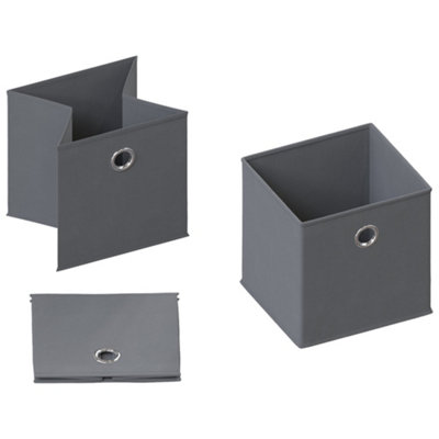 Vida Designs Durham Grey Cube Foldable Storage Basket Set of 10 (H)300mm (W)300mm