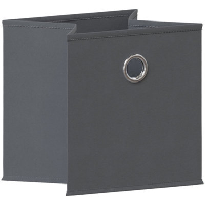 Vida Designs Durham Grey Cube Foldable Storage Basket Set of 8 (H)300mm (W)300mm