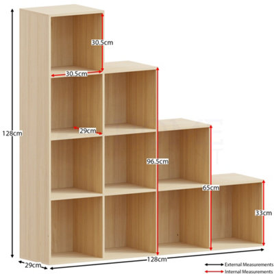 Vida Designs Durham Oak 10 Cube Storage Unit Storage Unit Bookcase Organiser