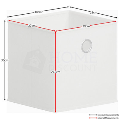 Vida Designs Durham Oak 2x2 Cube Storage Unit & Set of 2 White Cube Foldable Storage Baskets