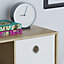 Vida Designs Durham Oak 2x2 Cube Storage Unit & Set of 2 White Cube Foldable Storage Baskets