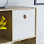 Vida Designs Durham Oak 3x3 Cube Storage Unit & Set of 5 White Cube Storage Baskets