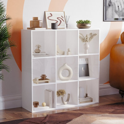 Vida Designs Durham White 3x3 Cube Storage Unit Bookcase Organiser