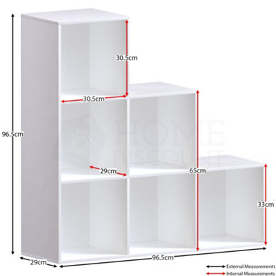 Vida Designs Durham White 6 Cube Staircase Storage Freestanding ...