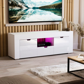 Vida Designs Eclipse 2 Door 1 Drawer LED TV Unit, White
