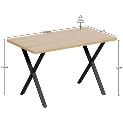 Vida Designs Gaming Desk With X Shape Legs, Oak