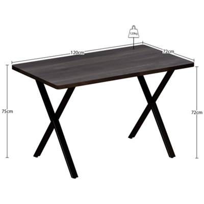 Vida Designs Gaming Desk With X Shape Legs, Walnut