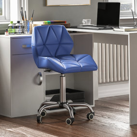 Vida Designs Geo Blue Office Swivel Chair PU Faux Leather