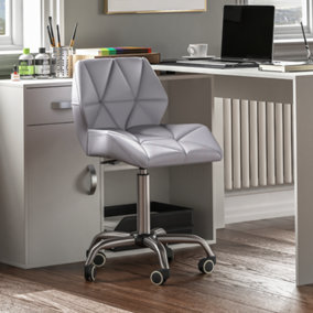 Vida Designs Geo Grey Office Swivel Chair PU Faux Leather
