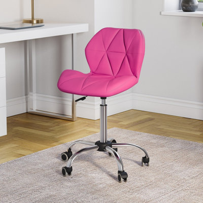 Vida Designs Geo Pink Office Swivel Chair PU Faux Leather