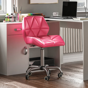 Vida Designs Geo Pink Office Swivel Chair PU Faux Leather
