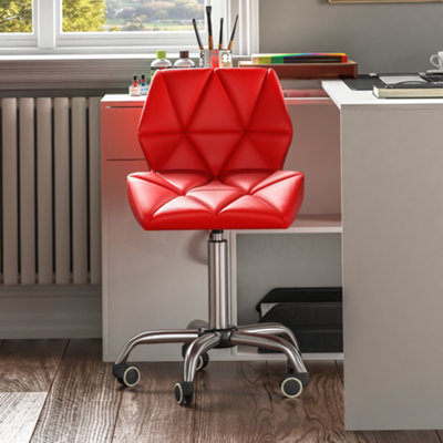 Vida Designs Geo Red Office Swivel Chair PU Faux Leather