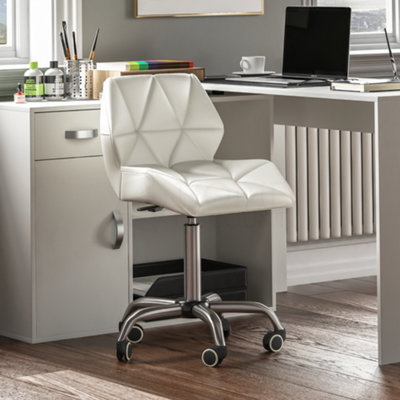 Vida Designs Geo White Office Swivel Chair PU Faux Leather