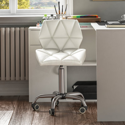 Vida Designs Geo White Office Swivel Chair PU Faux Leather