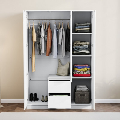Vida Designs Glinton 3 Door 2 Drawer Wardrobe (100% FSC), White