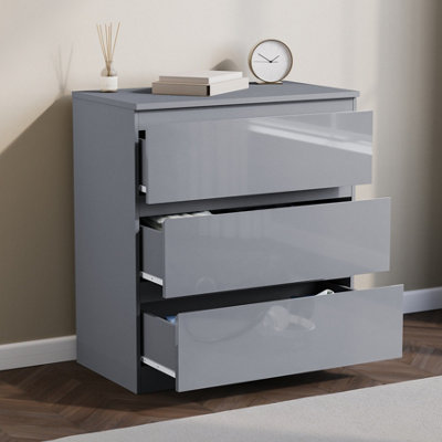 3 drawer grey dresser Wood Dresser 3+3 Drawers Chest Corona Gray