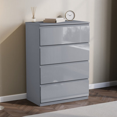 cute grey dresses Benjara Yoh 47 Inch Tall 4 Drawer Dresser Chest with Marble Top, Metal  Knobs, Black main image 0