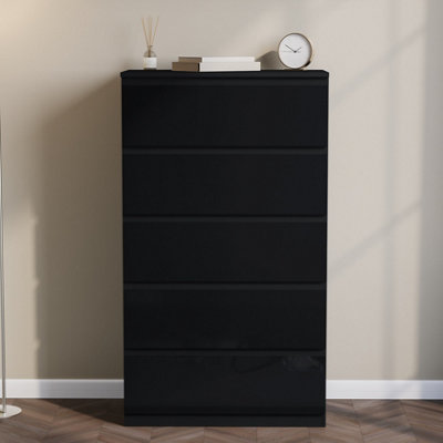 VIDA DESIGNS GLINTON 5 DRAWER CHEST (100% FSC), BLACK