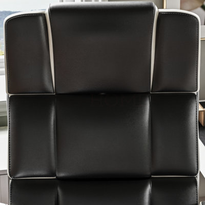 Vida Designs Henderson Black & White Executive Office Computer Chair Adjustable Swivel  PU Faux-Leather