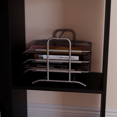 Vida Designs Hetton Black 2 Shelf Corner Computer Desk With Shelves