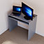 Vida Designs Huby Grey Computer Desk Workstation with Keyboard Tray