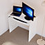 Vida Designs Huby White Computer Desk Workstation with Keyboard Tray