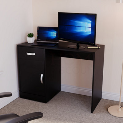 Vida Designs Hudson Black Computer Desk With 1 Drawer and Door