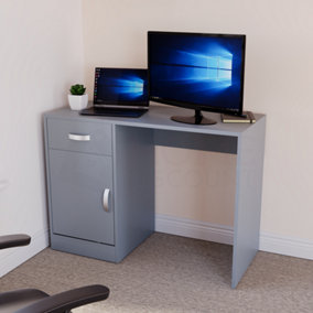 Vida Designs Hudson Grey Computer Desk With 1 Drawer and Door