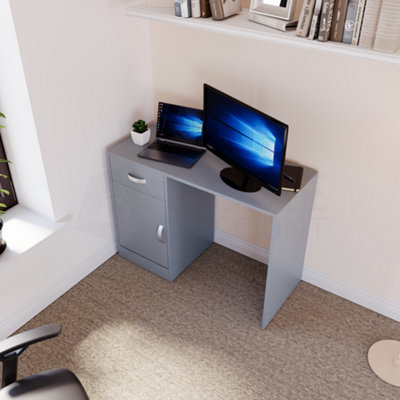 Vida Designs Hudson Grey Computer Desk With 1 Drawer and Door