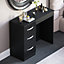 Vida Designs Hulio Black 3 Drawer Bedroom Vanity Dressing Table