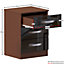 Vida Designs Hulio Walnut & Black 3 Drawer Bedside Cabinet (H)560mm (W)400mm (D)360mm