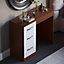 Vida Designs Hulio Walnut & White 3 Drawer Bedroom Vanity Dressing Table