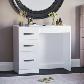 Vida Designs Hulio White 3 Drawer Bedroom Vanity Dressing Table