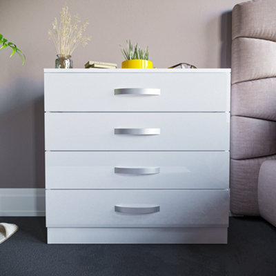 Ikea malm chest of deals 4 drawers white high gloss