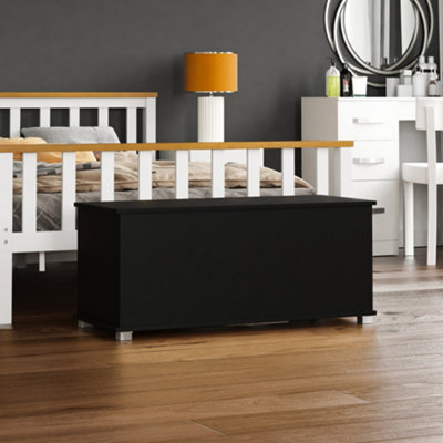 Black toy chest storage bench discount