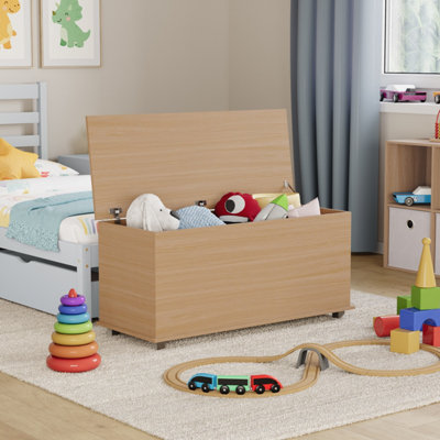 Vida Designs Leon Coffre Rangement Bois Blanc Avec Couvercle Siège Banc 40x100x40cm