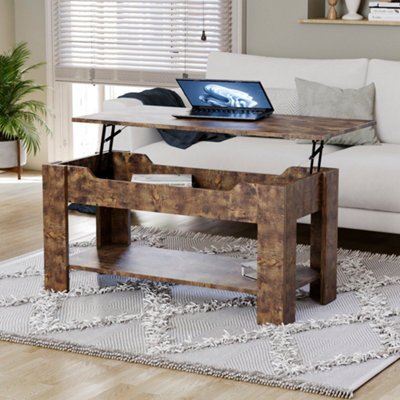 Vida Designs Lift Up Coffee Table, Dark Wood