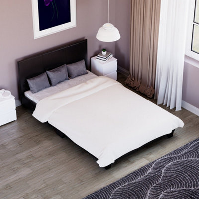 Vida Designs Lisbon Black 4ft Small Double Faux Leather Bed Frame