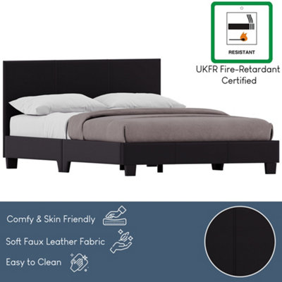 Vida Designs Lisbon Black 4ft6 Double UKFR Faux Leather Bed Frame